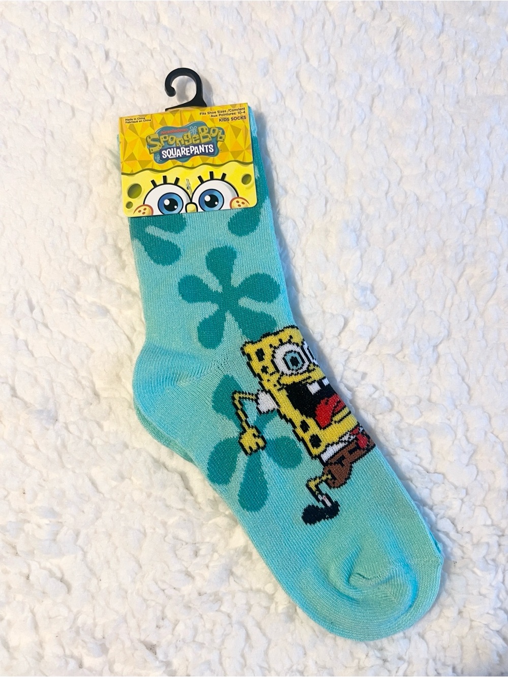 SpongeBob Squarepants Aqua & Teal Floral Character Socks